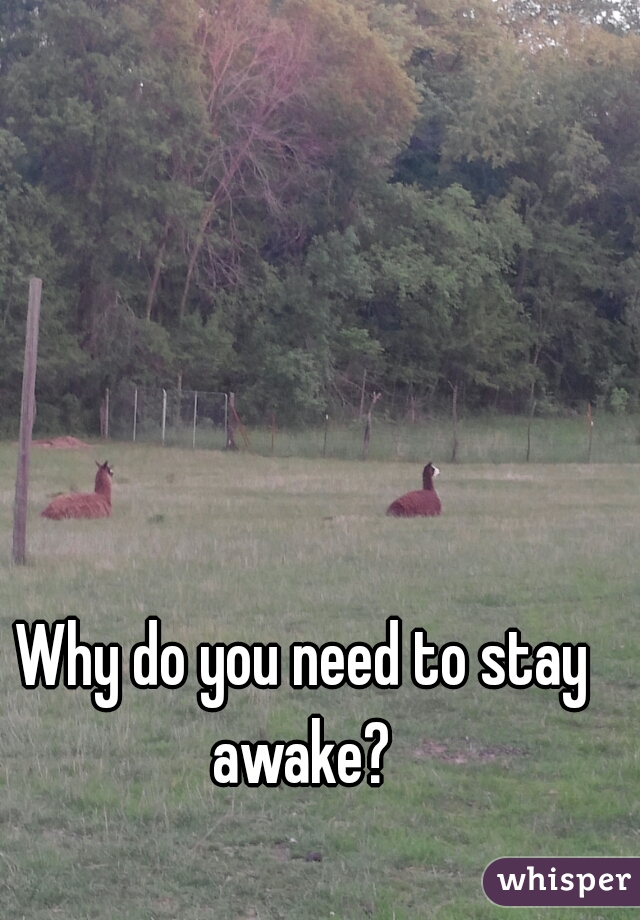 Why do you need to stay awake? 