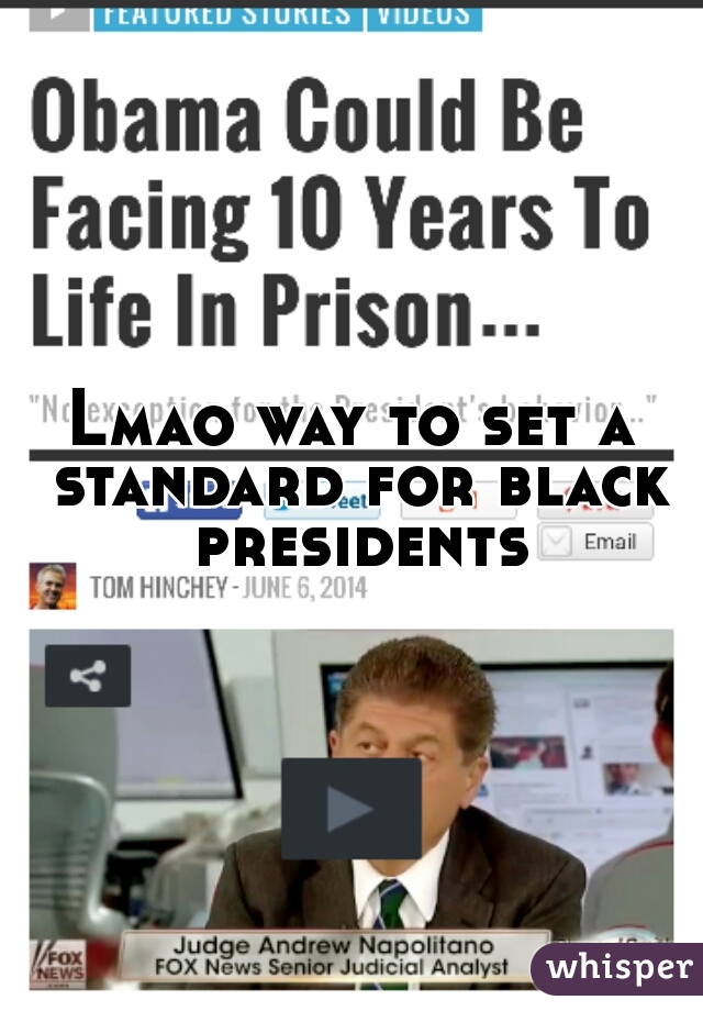 Lmao way to set a standard for black presidents