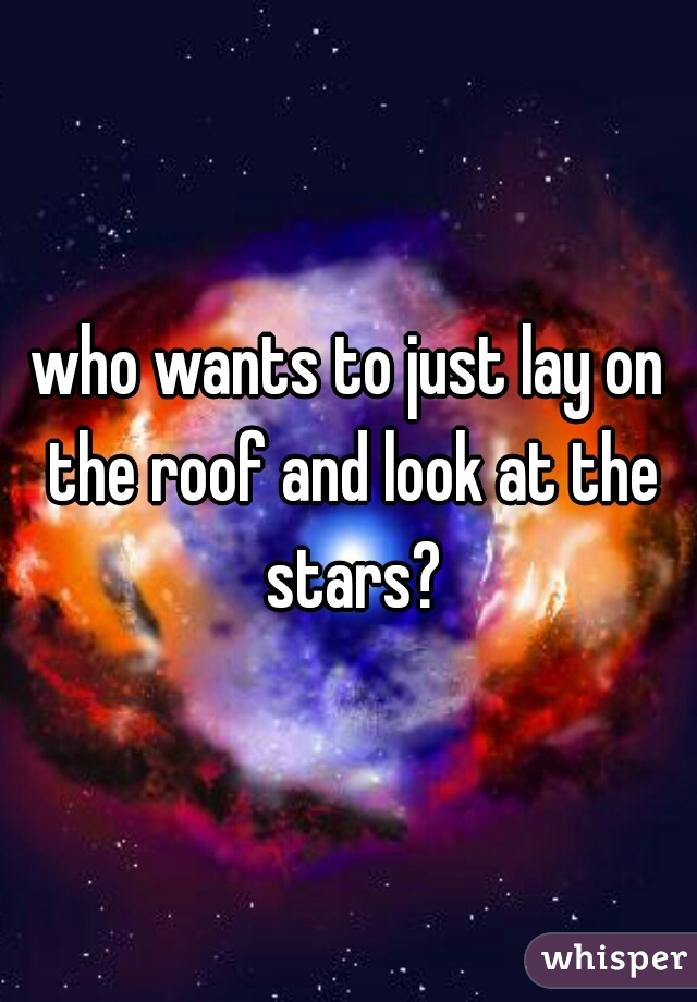 who wants to just lay on the roof and look at the stars?