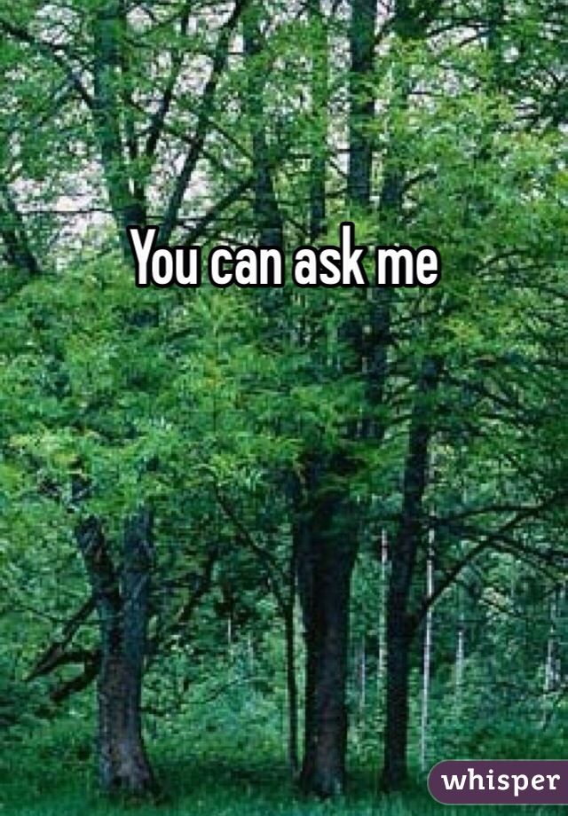 You can ask me
