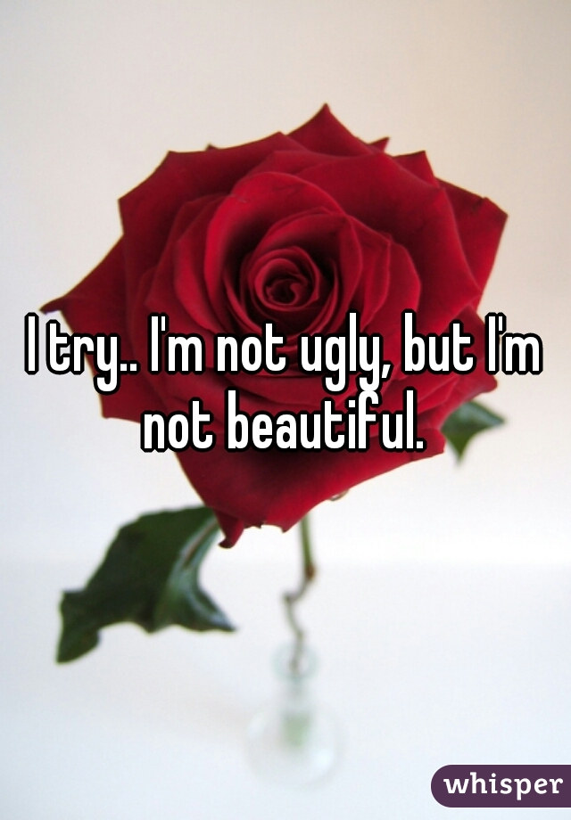 I try.. I'm not ugly, but I'm not beautiful. 