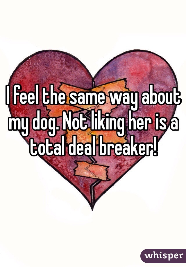 I feel the same way about my dog. Not liking her is a total deal breaker!