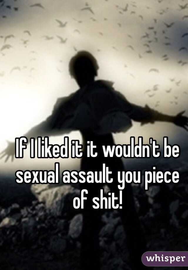 If I liked it it wouldn't be sexual assault you piece of shit!