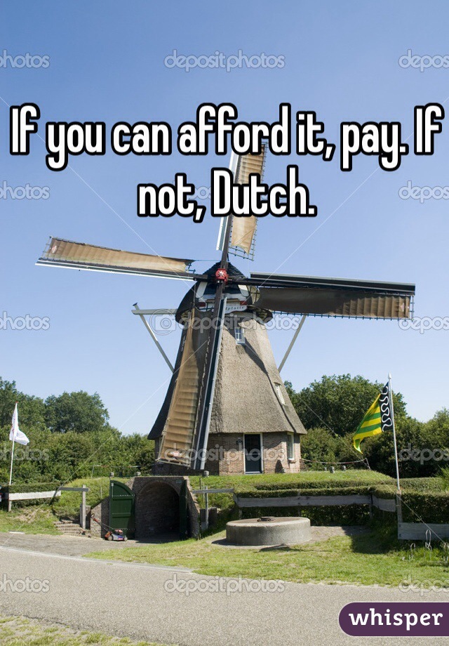 If you can afford it, pay. If not, Dutch. 
