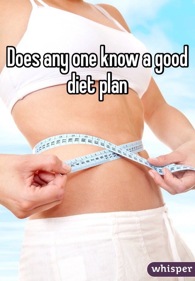 Does any one know a good diet plan 