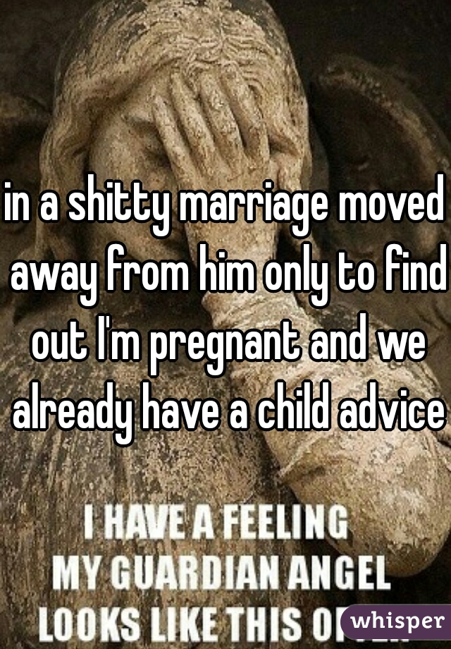in a shitty marriage moved away from him only to find out I'm pregnant and we already have a child advice 