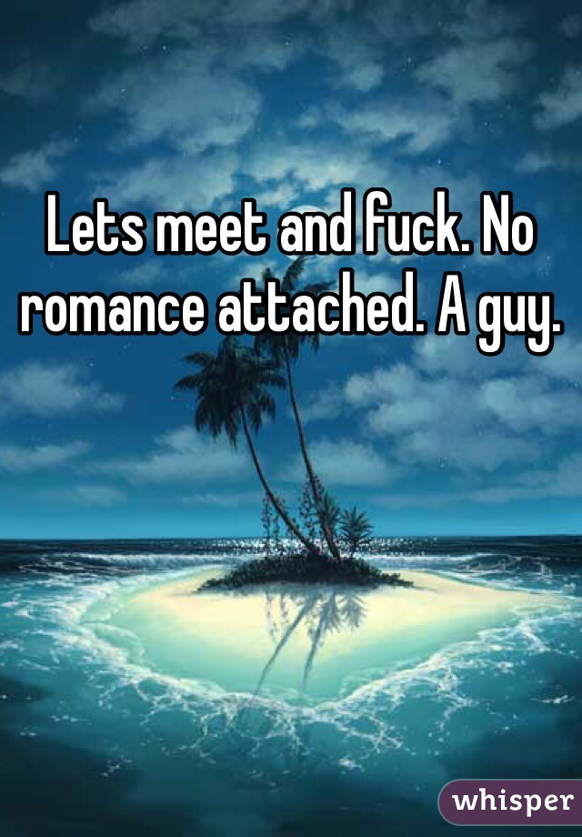Lets meet and fuck. No romance attached. A guy.