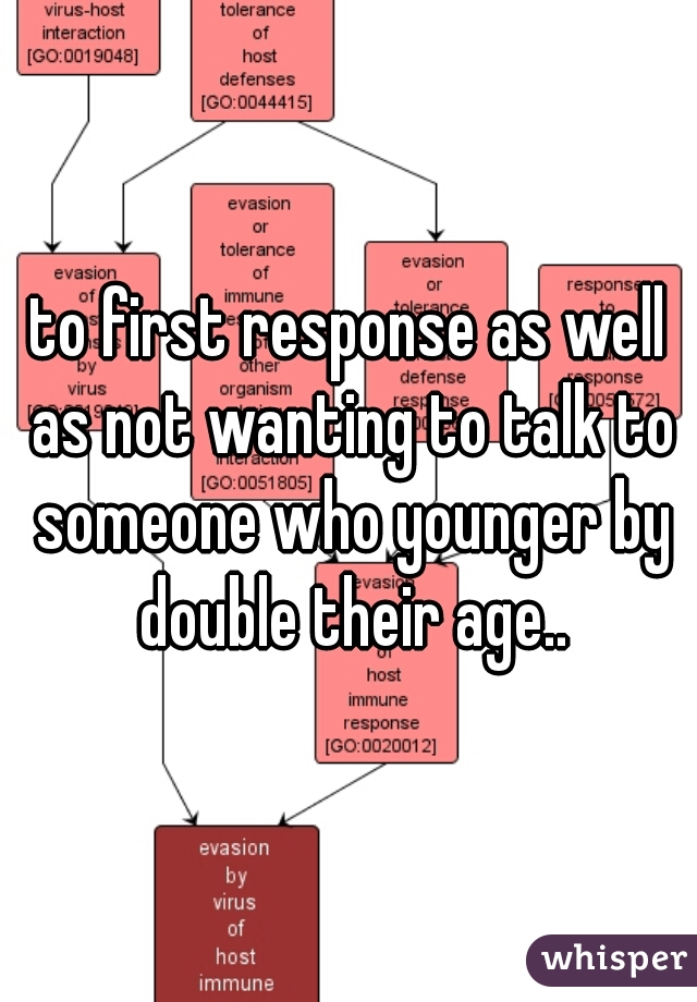 to first response as well as not wanting to talk to someone who younger by double their age..