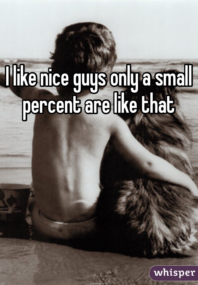 I like nice guys only a small percent are like that 