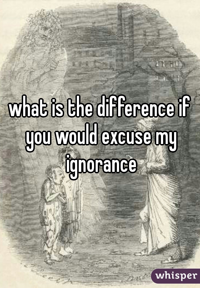 what is the difference if you would excuse my ignorance