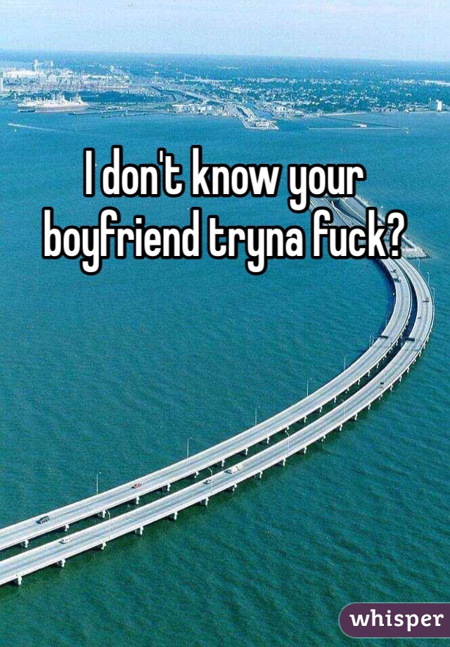 I don't know your boyfriend tryna fuck? 