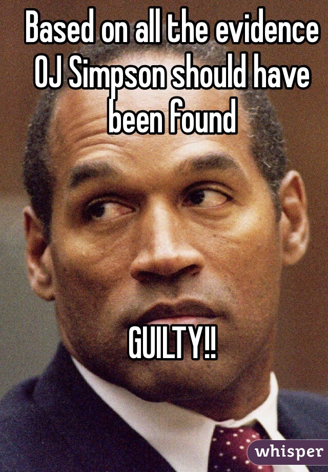 Based on all the evidence OJ Simpson should have been found 




GUILTY!!