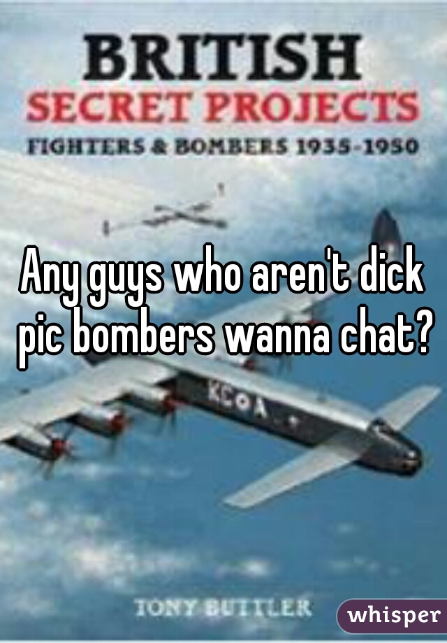 Any guys who aren't dick pic bombers wanna chat?