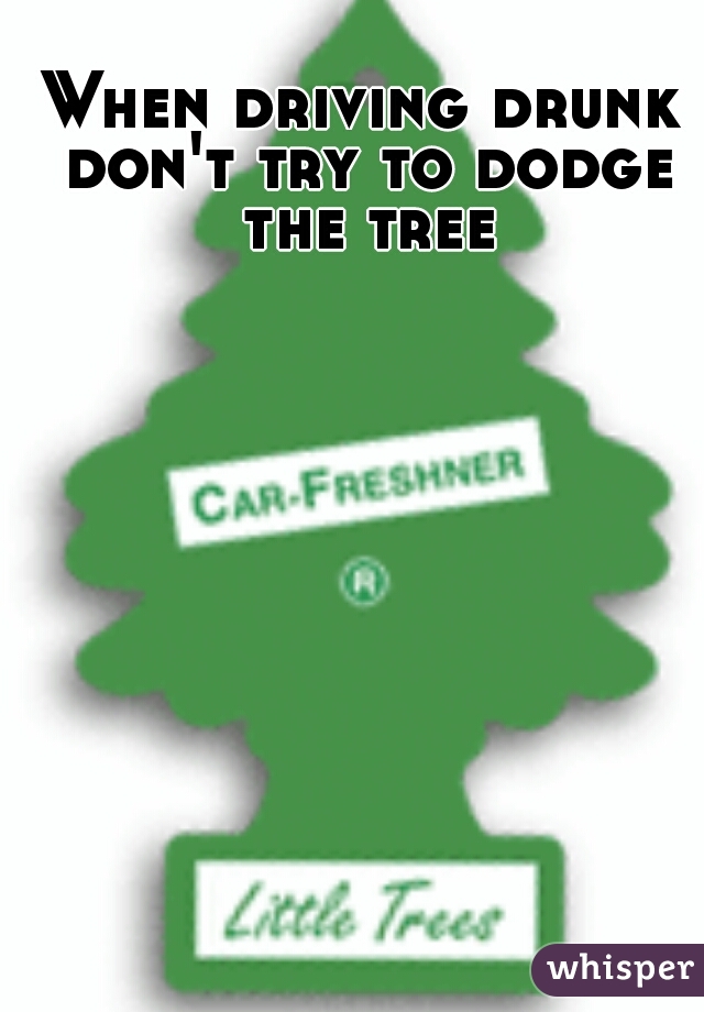 When driving drunk don't try to dodge the tree
