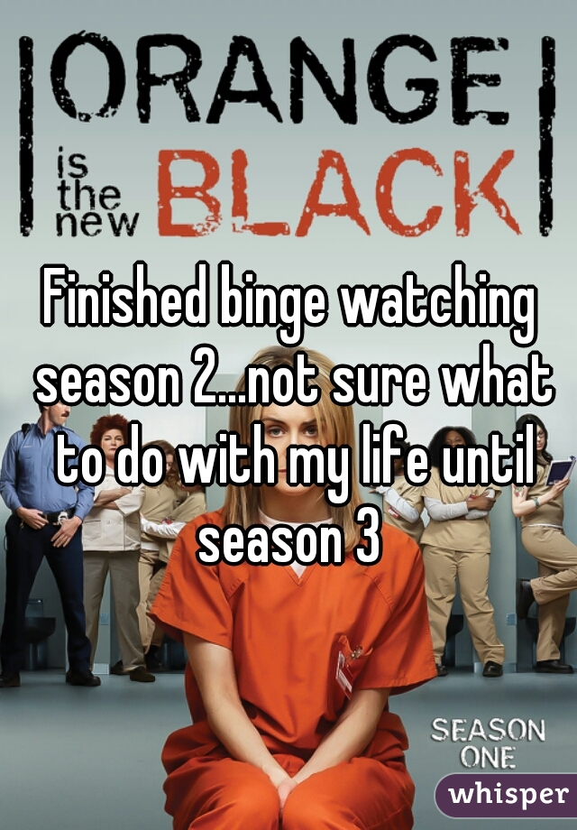 Finished binge watching season 2...not sure what to do with my life until season 3 