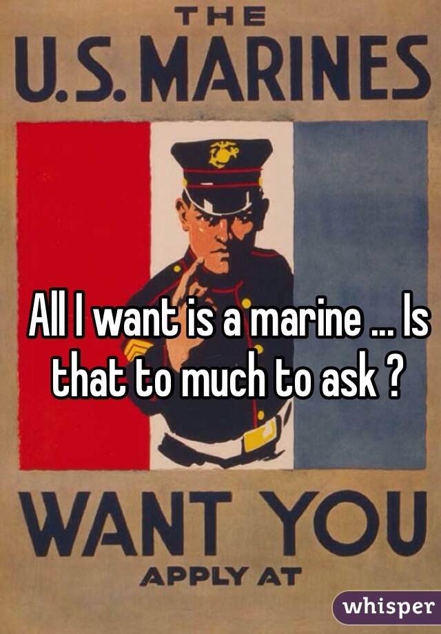 All I want is a marine ... Is that to much to ask ?