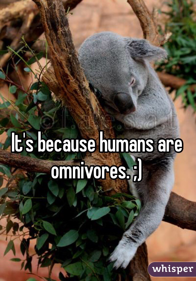 It's because humans are omnivores. ;)