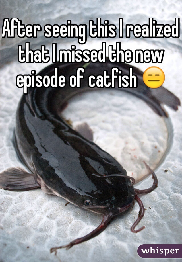 After seeing this I realized that I missed the new episode of catfish 😑