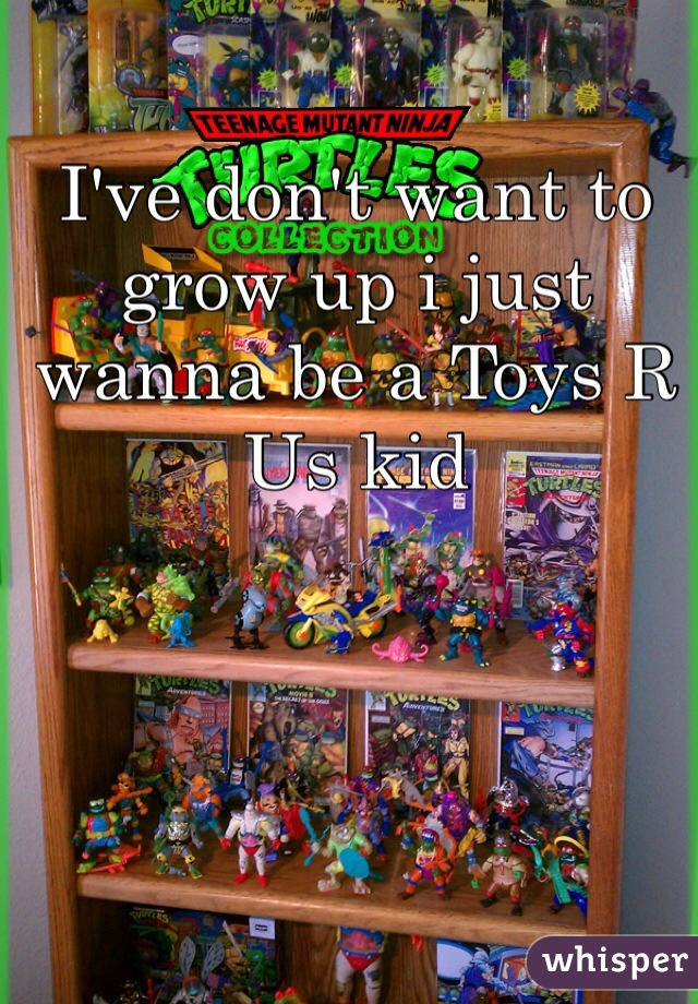 I've don't want to grow up i just wanna be a Toys R Us kid
