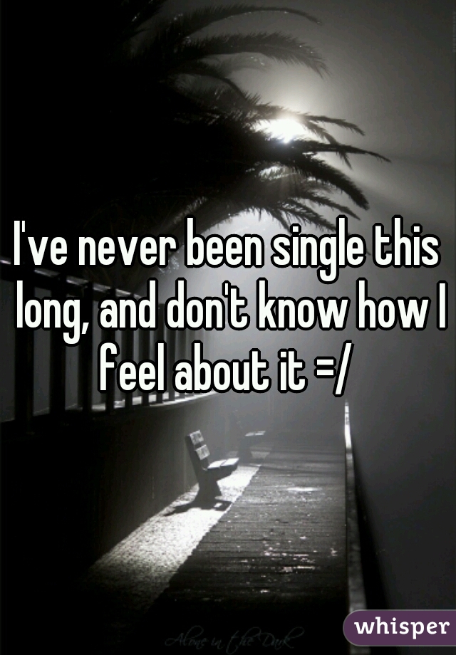I've never been single this long, and don't know how I feel about it =/ 