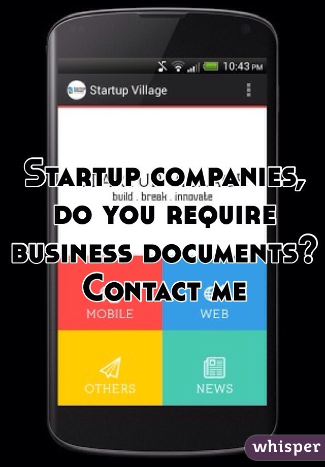 Startup companies, do you require business documents? Contact me 