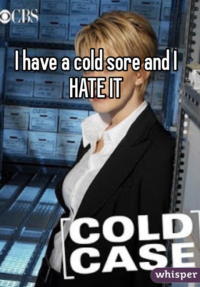 I have a cold sore and I HATE IT 