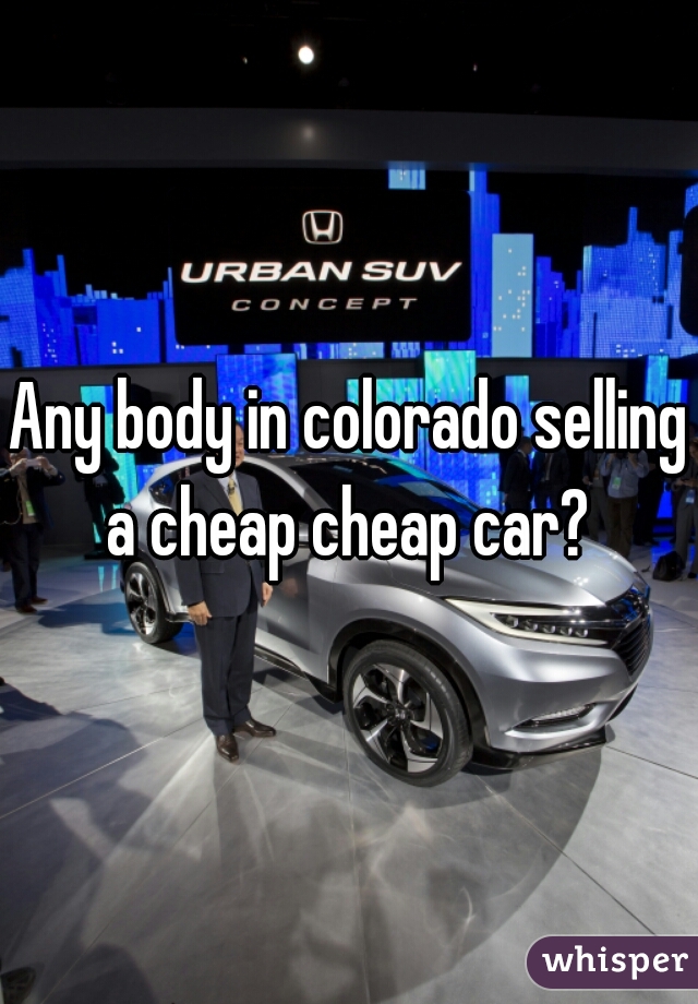 Any body in colorado selling a cheap cheap car? 