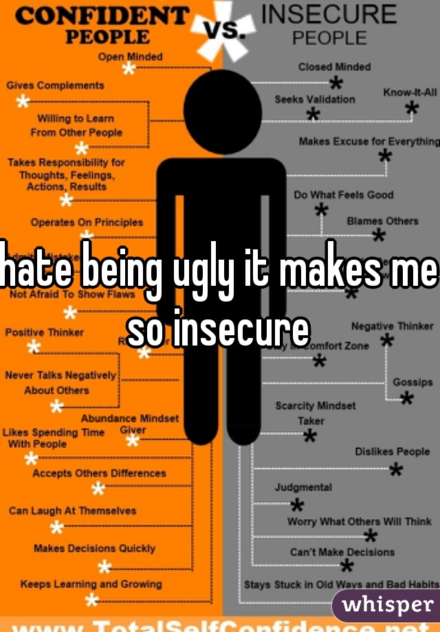 hate being ugly it makes me so insecure 