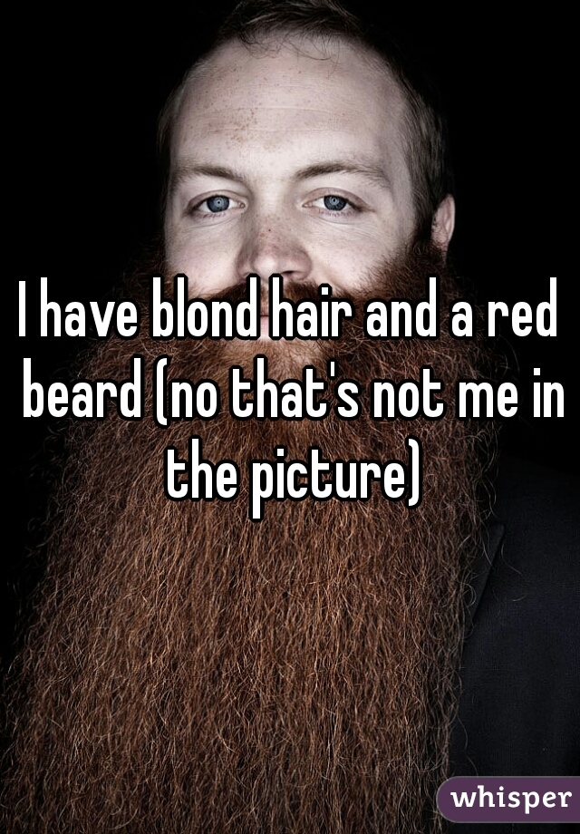 I have blond hair and a red beard (no that's not me in the picture)