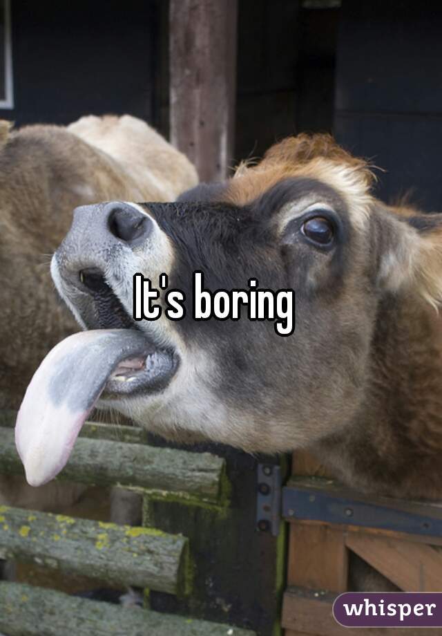 It's boring 