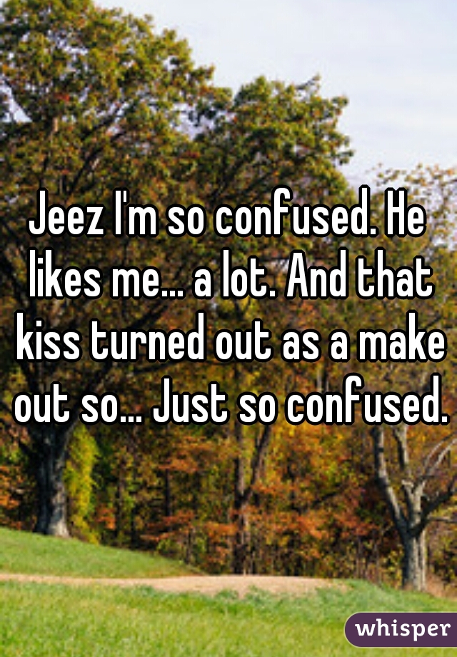 Jeez I'm so confused. He likes me... a lot. And that kiss turned out as a make out so... Just so confused.
