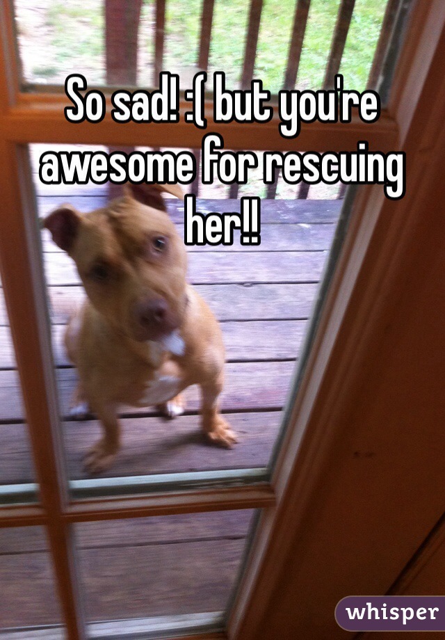 So sad! :( but you're awesome for rescuing her!!