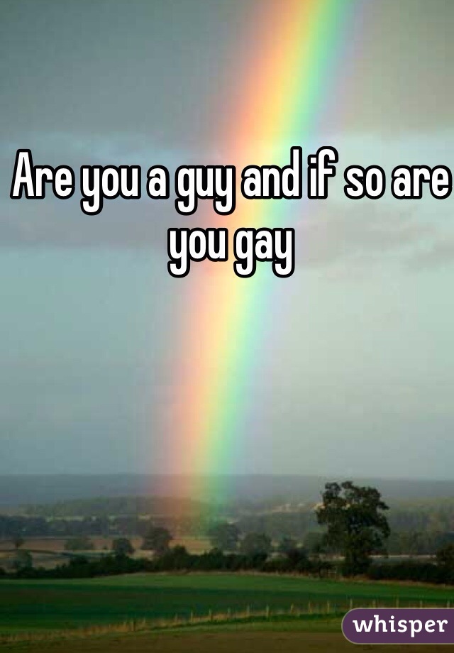 Are you a guy and if so are you gay