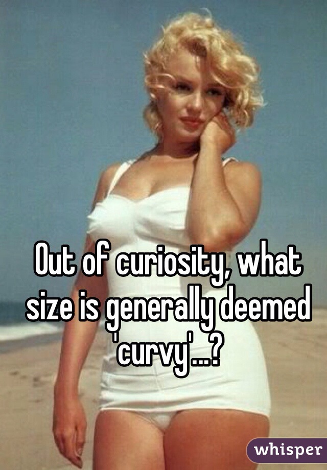 Out of curiosity, what size is generally deemed 'curvy'...? 