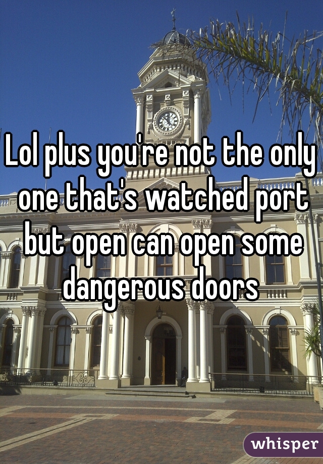 Lol plus you're not the only one that's watched port but open can open some dangerous doors 
