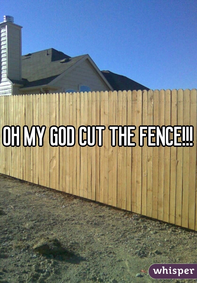 OH MY GOD CUT THE FENCE!!!