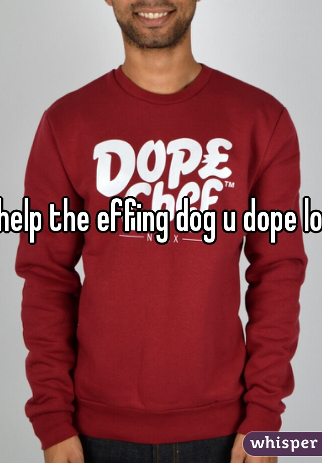 help the effing dog u dope lol