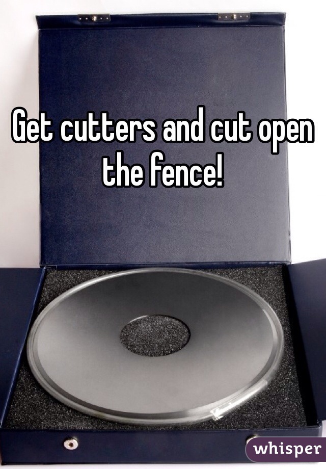 Get cutters and cut open the fence!