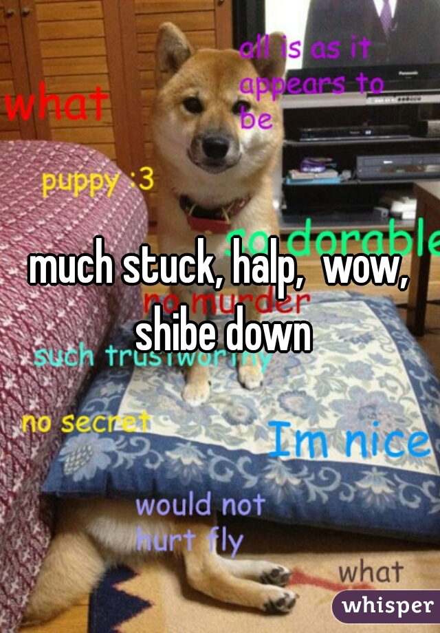 much stuck, halp,  wow, shibe down