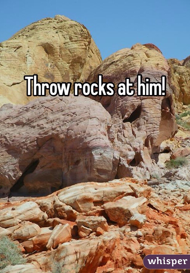 Throw rocks at him!