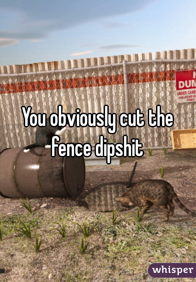 You obviously cut the fence dipshit 