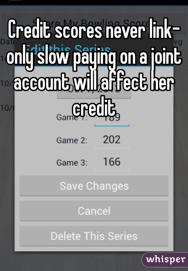Credit scores never link- only slow paying on a joint account will affect her credit