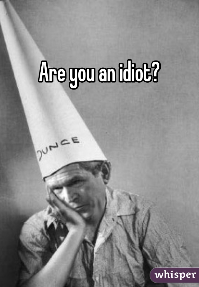 Are you an idiot?