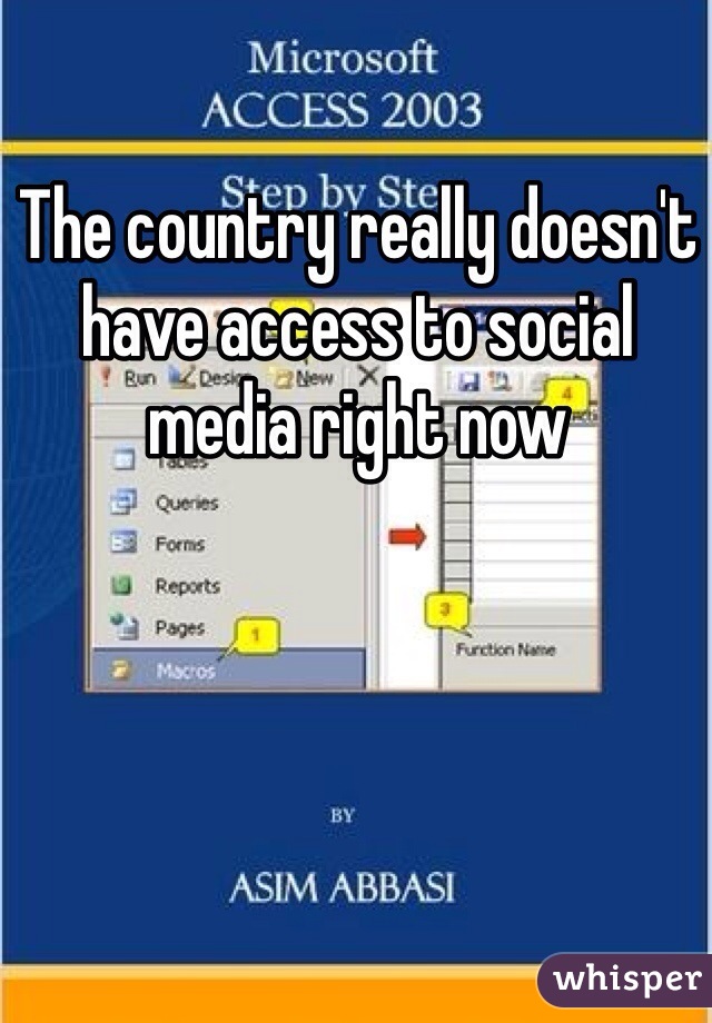 The country really doesn't have access to social media right now