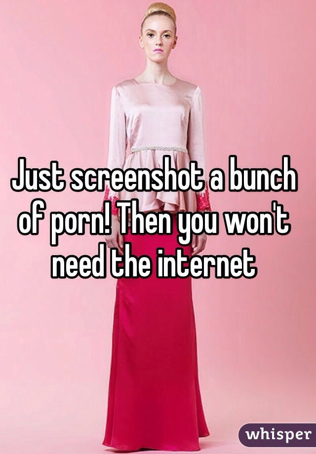 Just screenshot a bunch of porn! Then you won't need the internet