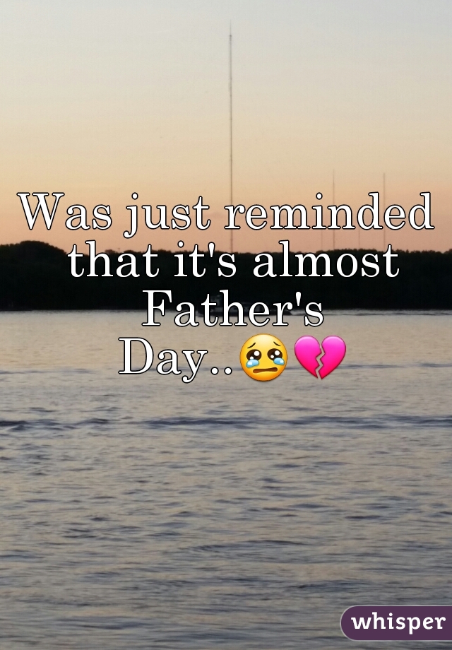 Was just reminded that it's almost Father's Day..😢💔  