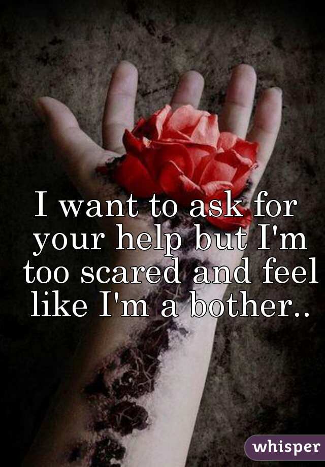 I want to ask for your help but I'm too scared and feel like I'm a bother..