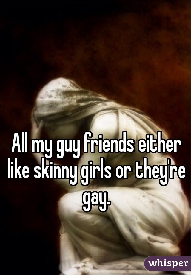 All my guy friends either like skinny girls or they're gay. 