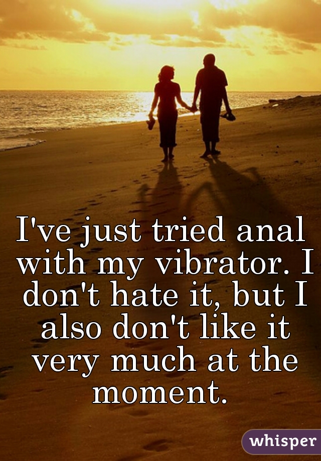 I've just tried anal with my vibrator. I don't hate it, but I also don't like it very much at the moment. 
