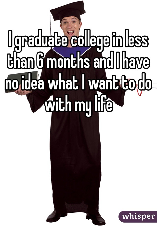 I graduate college in less than 6 months and I have no idea what I want to do with my life 